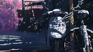 blue motorcycle, anime, 5 Centimeters Per Second