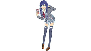female anime character in blue skirt, Yahari Ore no Seishun Love Comedy wa Machigatteiru, Yukinoshita Yukino HD wallpaper