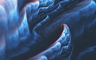 blue wave illustration HD wallpaper