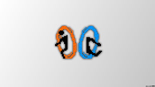 red and blue illustration, Portal (game), Portal 2, pixel art, Trixel