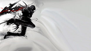 character with black outfit jumping HD wallpaper