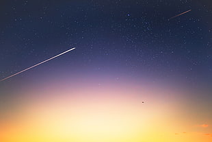 sky, space, sunset, planes HD wallpaper
