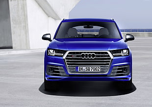 blue Audi car illustration