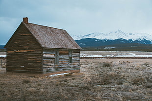 brown wooden house, Barn, Building, Mountains