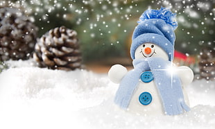 snowman on snow pile HD wallpaper