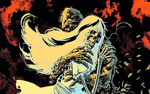 male and female skeleton illustration, Swamp Thing, comic books, Vertigo, Alan Moore
