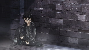 black haired male anime character, Sword Art Online, anime, Kirigaya Kazuto