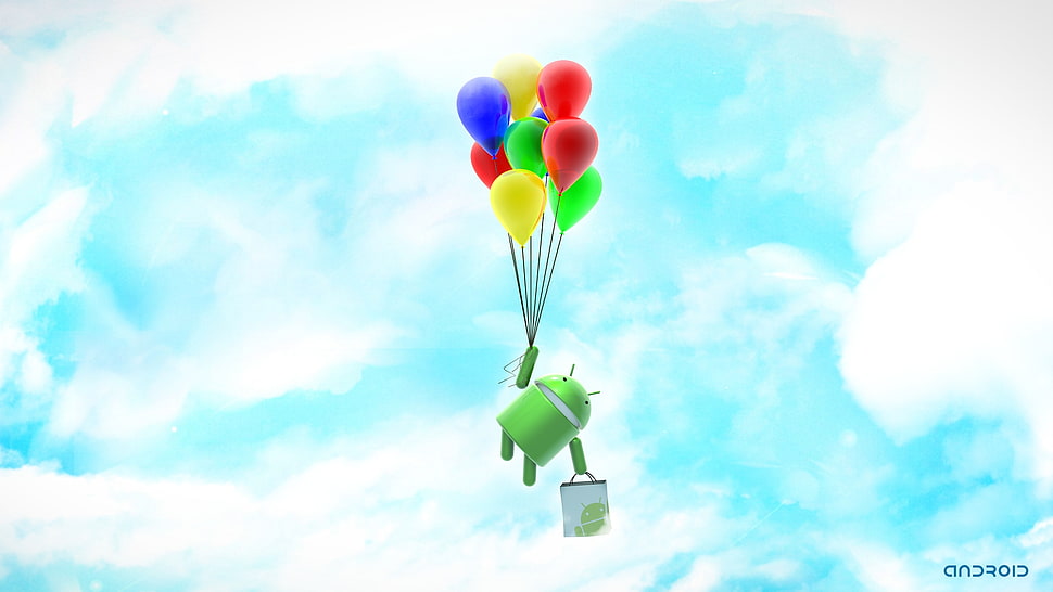 balloons with android logo HD wallpaper