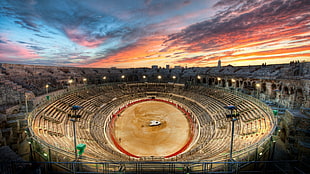 brown stadium, HDR, sunset, Rome, Italy