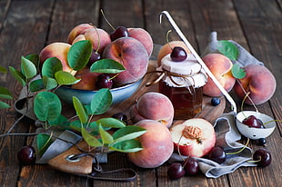 peach lot, food, fruit