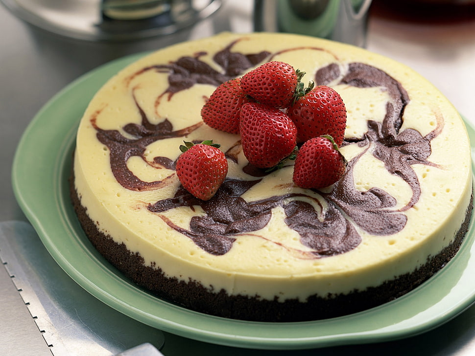 strawberry cheese cake HD wallpaper