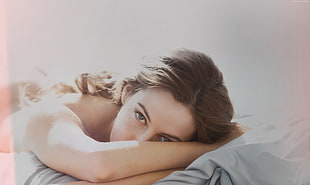 woman in bed comforter HD wallpaper