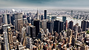 aerial photo of city, cityscape, city, building, New York City HD wallpaper