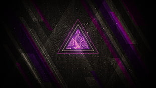 purple triangular illustration, abstract, digital art, artwork
