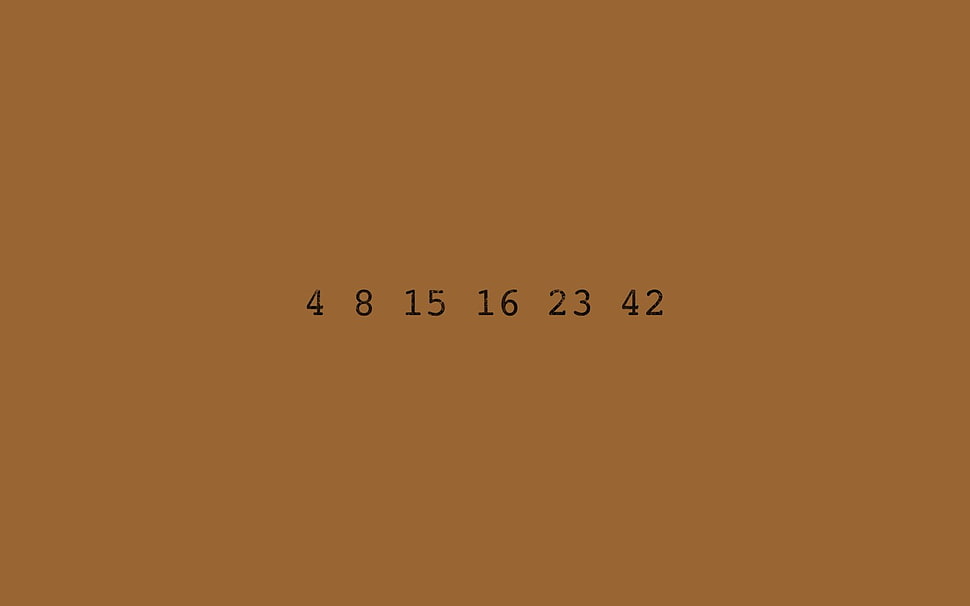 number text screenshot, numbers, simple, Lost, brown background HD wallpaper