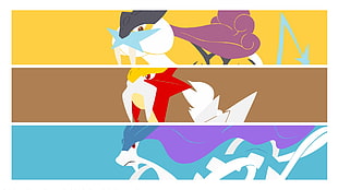 anime illustration, Pokémon, Raikou, Entei, Suicune