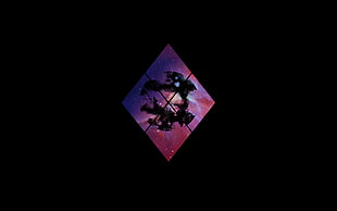black and purple digital wallpaper, geometry, galaxy, space, Moon