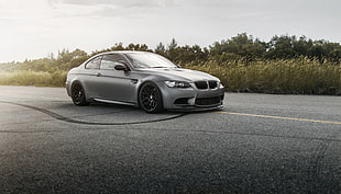 gray BMW coupe, BMW, BMW E92 M3, gray, vehicle HD wallpaper