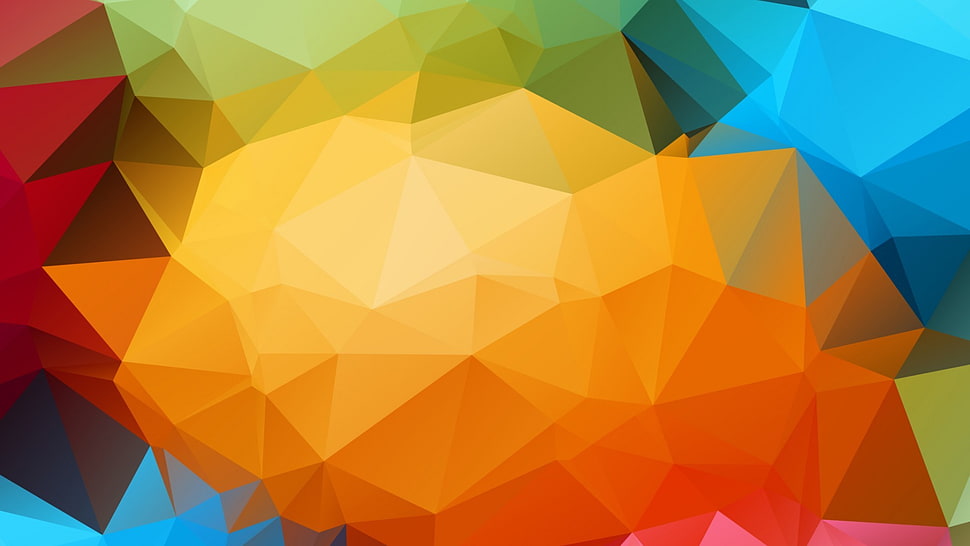 colorful, triangle, abstract, digital art HD wallpaper