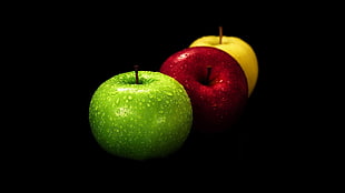 two green and pink balls, apples HD wallpaper
