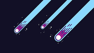 three purple meteors wall paper, vector, meteors, graphic design, Flatdesign