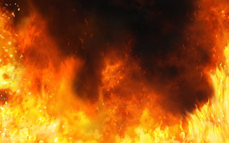 yellow and red fire HD wallpaper