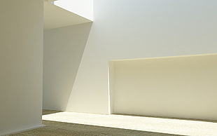 white wooden 2-layer shelf, white, simple, minimalism, indoors