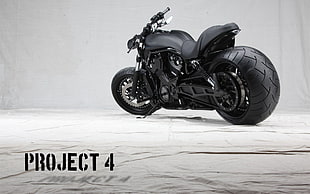 black sports motorcycle with text overlay, vehicle, motorcycle