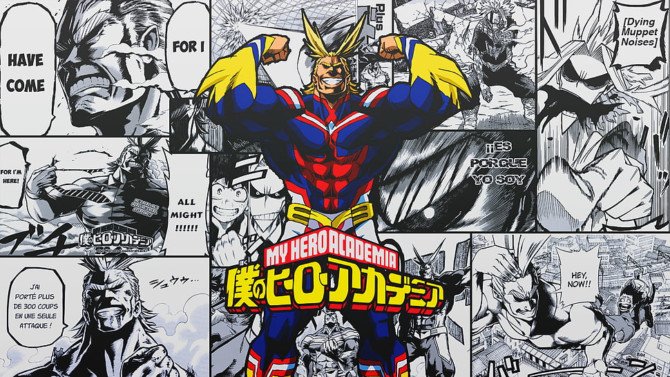 Marvel Spider-Man comic book, anime, Boku no Hero Academia, all might HD wallpaper