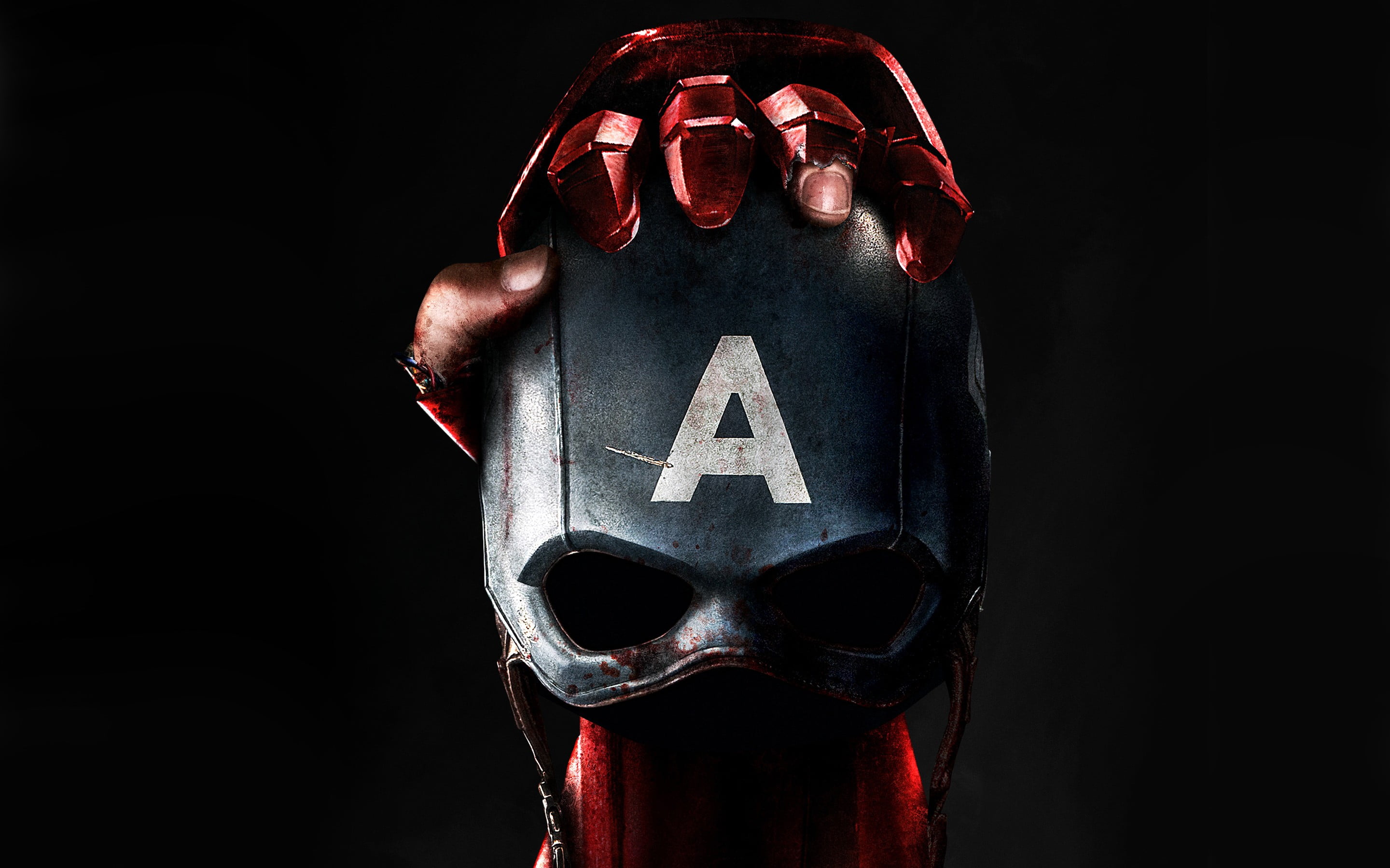 Marvel Captain America mask and Iron Man poster
