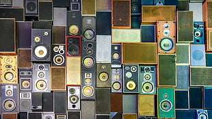 audio speaker lot, speakers HD wallpaper