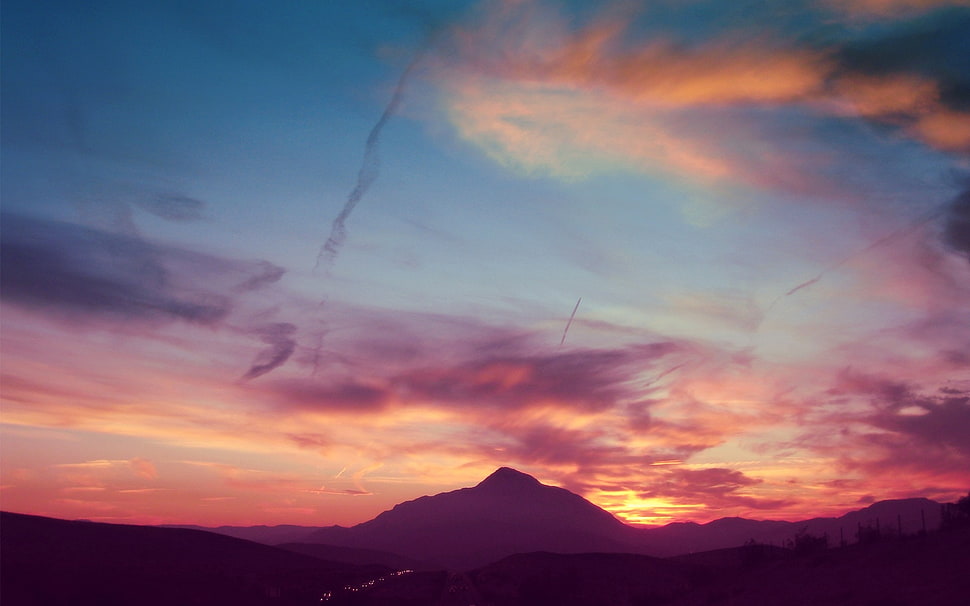 sunset illustration HD wallpaper