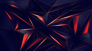 red and blue digital wallpaper, abstract, digital art, 3D Abstract, lines