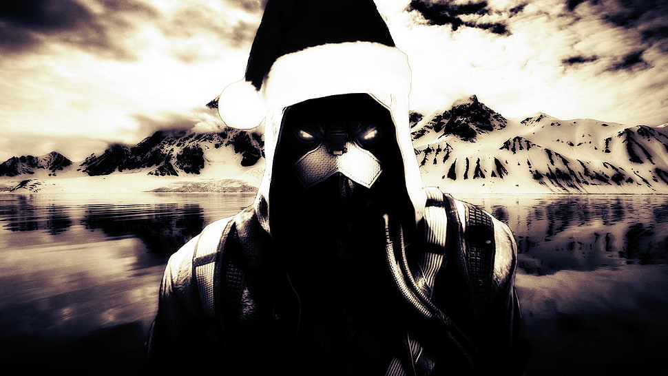 infrared photograph of character wearing Christmas hat, Killzone: Shadow Fall, video games HD wallpaper