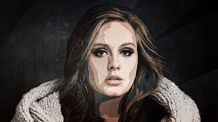 Adele portrait painting, Adele, music, musician, singer