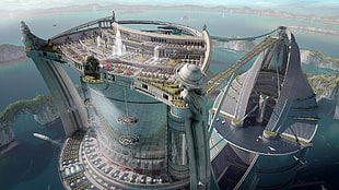 bird's eye photo of high rise building 3D concept