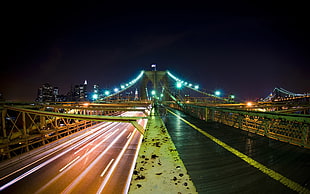 timelapse photography of Brooklyn Bridge during nighttime