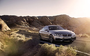 gray BMW sedan HD wallpaper