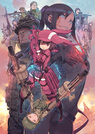 anime digital wallpaper, Sword Art Online, weapon, Gun Gale Online 