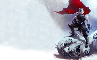 game character illustration, Marvel Comics, Thor, Frost giant, Mjolnir HD wallpaper
