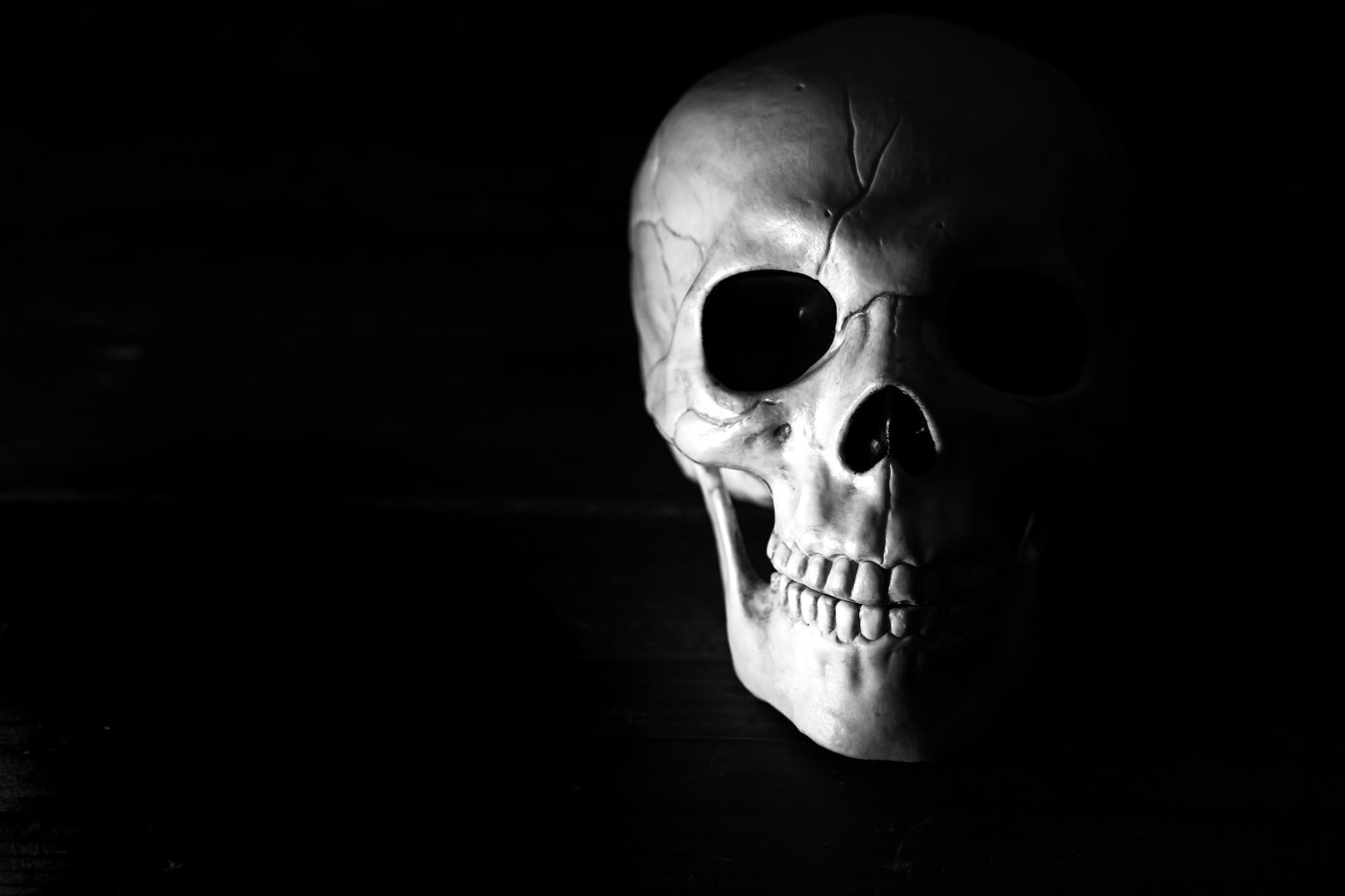 white and black skull mask, skull