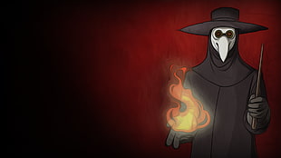 man in black dress and white mask, plague doctors, Plague, The Doctor, dark