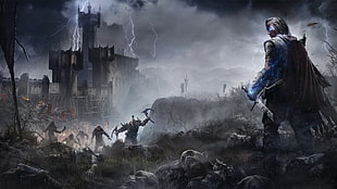 warrior holding broken sword wallpaper, Middle-earth: Shadow of Mordor, video games HD wallpaper