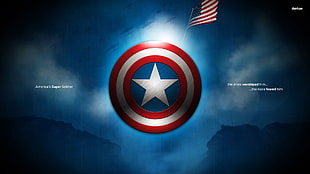 Captain America shield, Captain America, typography, flag, Marvel Cinematic Universe HD wallpaper