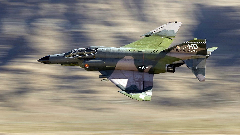 black and green compound bow, F-4 Phantom II, aircraft, military aircraft, vehicle HD wallpaper