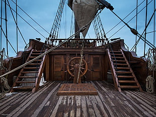 brown wooden ship steering wheel, Black Sails, pirates