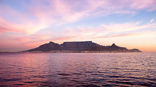 mountain and body of water, Cape Town, Table Mountain, South Africa, sea HD wallpaper