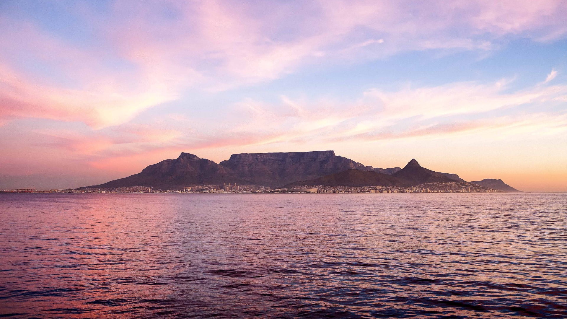 mountain and body of water, Cape Town, Table Mountain, South Africa, sea