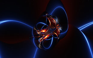 red and blue digital wallpaper