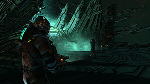 green and black digital wallpaper, Dead Space, Isaac Clarke, video games, Dead Space 3